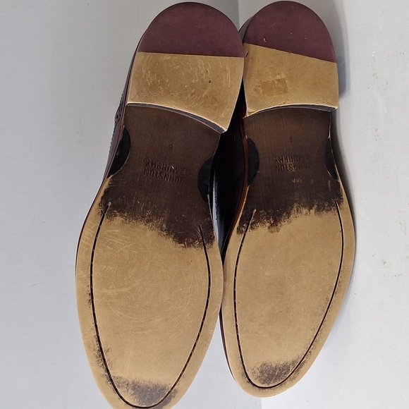 Johnston & Murphy Burgundy Italian Calfskin Conard Preppy Wingtip Oxfords Size 8 - Picture 11 of 12